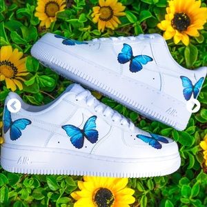 Airforce 1 drip creationz blue butterfly